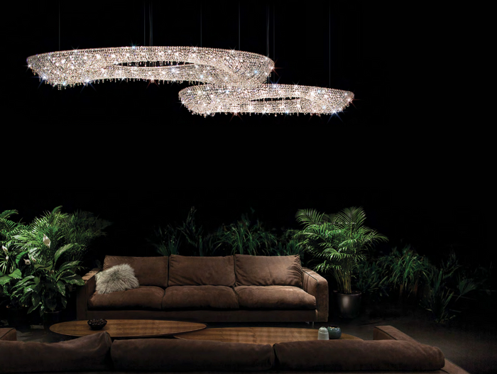 Double Halo Crystal Chandelier