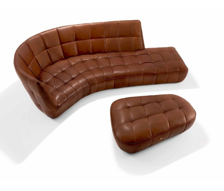 Curved Tufted Sofa and Ottoman