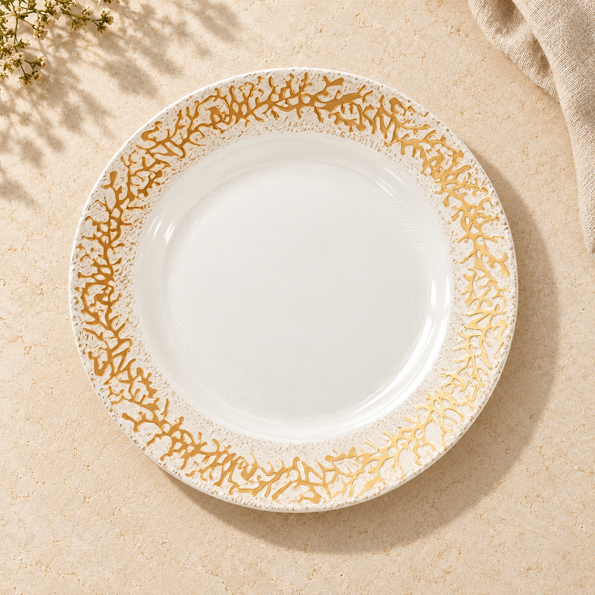 Gold Coral Dinner Plate